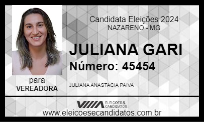 Candidato JULIANA GARI 2024 - NAZARENO - Eleições