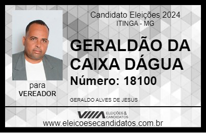 Candidato GERALDÃO DA CAIXA DÁGUA 2024 - ITINGA - Eleições