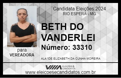 Candidato BETH DO VANDERLEI 2024 - RIO ESPERA - Eleições