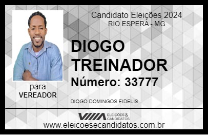 Candidato DIOGO TREINADOR 2024 - RIO ESPERA - Eleições