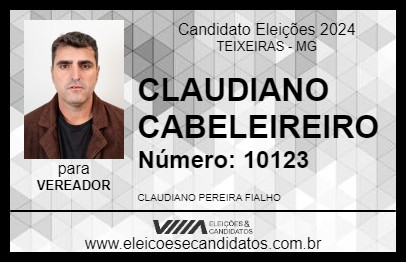 Candidato CLAUDIANO DO SALÃO 2024 - TEIXEIRAS - Eleições