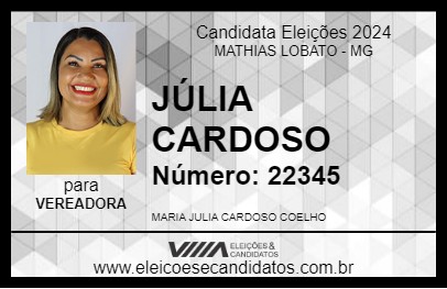 Candidato JÚLIA CARDOSO 2024 - MATHIAS LOBATO - Eleições