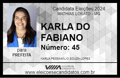 Candidato KARLA DO FABIANO 2024 - MATHIAS LOBATO - Eleições