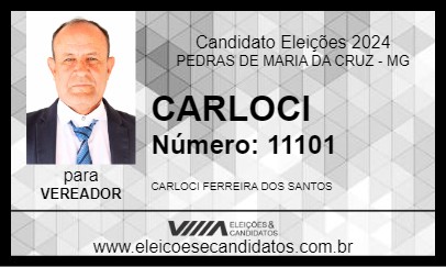 Candidato CARLOCI 2024 - PEDRAS DE MARIA DA CRUZ - Eleições