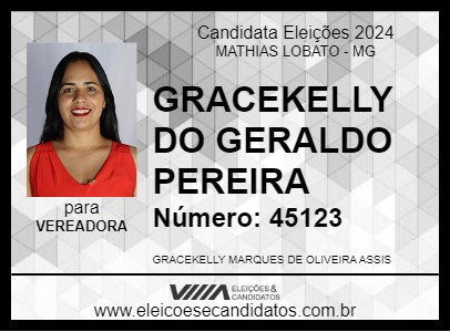 Candidato GRACEKELLY DO GERALDO PEREIRA 2024 - MATHIAS LOBATO - Eleições