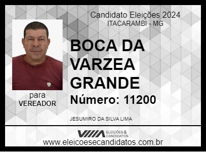 Candidato BOCA DA VARZEA GRANDE 2024 - ITACARAMBI - Eleições