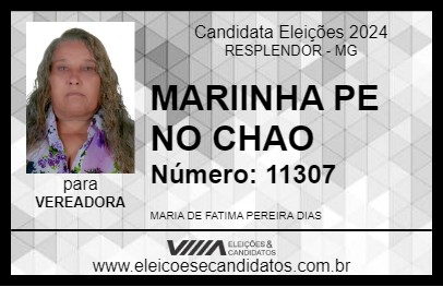 Candidato MARIINHA PE NO CHAO 2024 - RESPLENDOR - Eleições