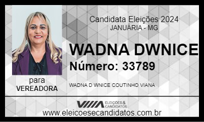 Candidato WADNA DWNICE 2024 - JANUÁRIA - Eleições