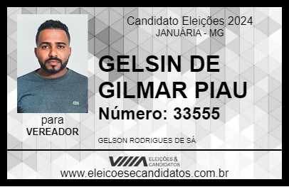 Candidato GELSIN DE GILMAR PIAU 2024 - JANUÁRIA - Eleições