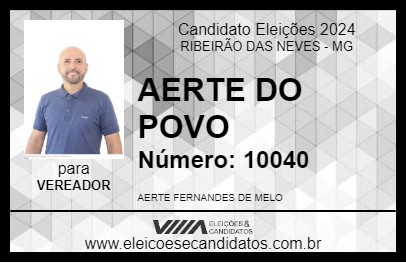 Candidato AERTE DO POVO 2024 - RIBEIRÃO DAS NEVES - Eleições