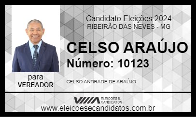 Candidato CELSO ARAÚJO 2024 - RIBEIRÃO DAS NEVES - Eleições