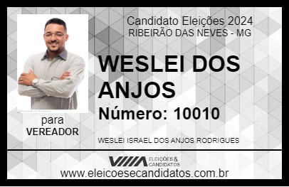 Candidato WESLEI DOS ANJOS 2024 - RIBEIRÃO DAS NEVES - Eleições