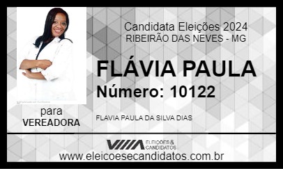 Candidato FLÁVIA PAULA 2024 - RIBEIRÃO DAS NEVES - Eleições