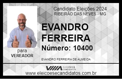 Candidato EVANDRO FERREIRA 2024 - RIBEIRÃO DAS NEVES - Eleições