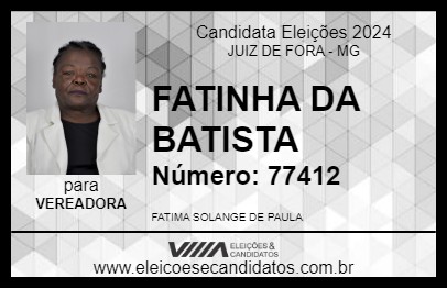 Candidato FATINHA DA BATISTA 2024 - JUIZ DE FORA - Eleições