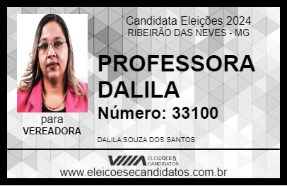 Candidato PROFESSORA DALILA 2024 - RIBEIRÃO DAS NEVES - Eleições