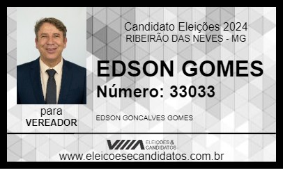 Candidato EDSON GOMES 2024 - RIBEIRÃO DAS NEVES - Eleições