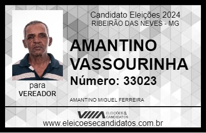 Candidato AMANTINO VASSOURINHA 2024 - RIBEIRÃO DAS NEVES - Eleições