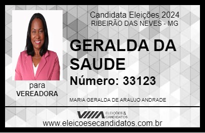 Candidato GERALDA DA SAUDE 2024 - RIBEIRÃO DAS NEVES - Eleições