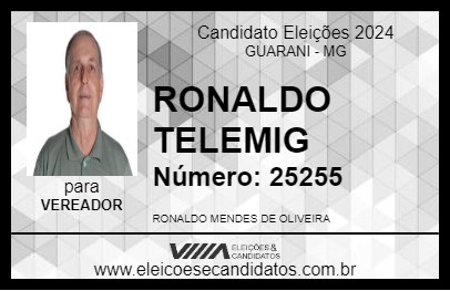 Candidato RONALDO TELEMIG 2024 - GUARANI - Eleições