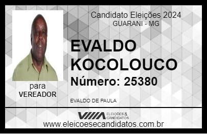 Candidato EVALDO KOCOLOUCO 2024 - GUARANI - Eleições