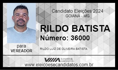 Candidato RILDO BATISTA 2024 - GOIANÁ - Eleições