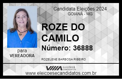 Candidato ROZE DO CAMILO 2024 - GOIANÁ - Eleições