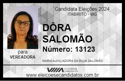 Candidato DÔRA SALOMÃO 2024 - ITABIRITO - Eleições