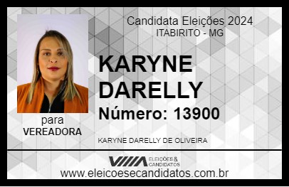 Candidato KARYNE DARELLY 2024 - ITABIRITO - Eleições