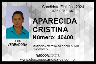 Candidato APARECIDA CRISTINA 2024 - ITABIRITO - Eleições