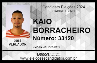 Candidato KAIO BORRACHEIRO 2024 - ITABIRITO - Eleições