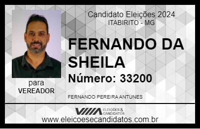 Candidato FERNANDO DA SHEILA 2024 - ITABIRITO - Eleições