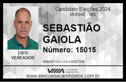 Candidato SEBASTIÃO GAIOLA 2024 - MURIAÉ - Eleições