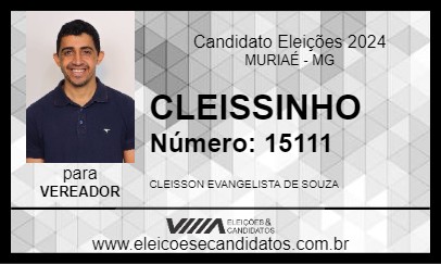 Candidato CLEISSINHO 2024 - MURIAÉ - Eleições