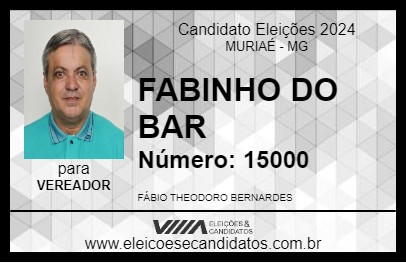 Candidato FABINHO DO BAR 2024 - MURIAÉ - Eleições