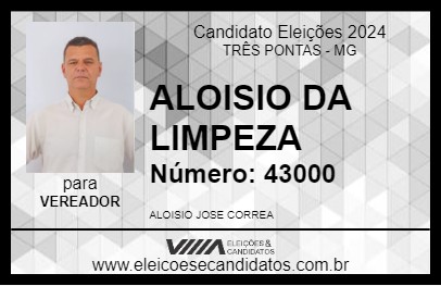 Candidato ALOISIO DA LIMPEZA 2024 - TRÊS PONTAS - Eleições