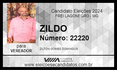 Candidato ZILDO 2024 - FREI LAGONEGRO - Eleições