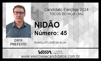 Candidato NIDÃO 2024 - TOCOS DO MOJI - Eleições