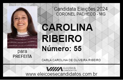 Candidato CAROLINA RIBEIRO 2024 - CORONEL PACHECO - Eleições