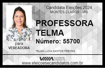 Candidato PROFESSORA TELMA 2024 - MONTES CLAROS - Eleições