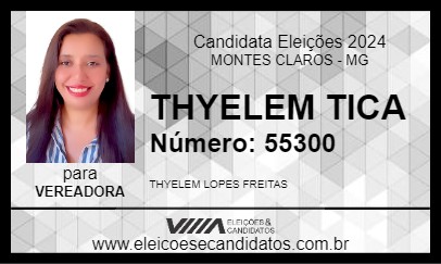 Candidato THYELEM TICA 2024 - MONTES CLAROS - Eleições