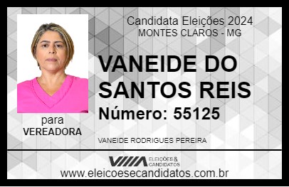 Candidato VANEIDE DO SANTOS REIS 2024 - MONTES CLAROS - Eleições