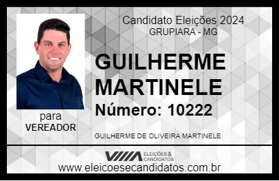 Candidato GUILHERME MARTINELE 2024 - GRUPIARA - Eleições