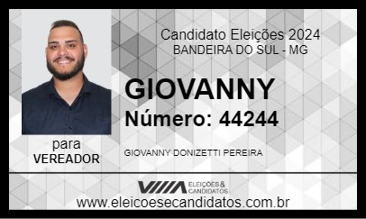 Candidato GIOVANNY 2024 - BANDEIRA DO SUL - Eleições