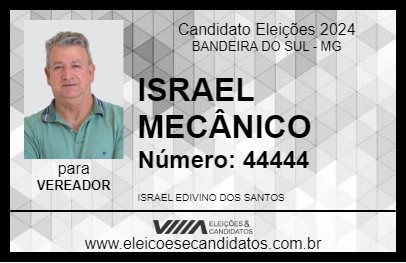 Candidato ISRAEL MECÂNICO 2024 - BANDEIRA DO SUL - Eleições