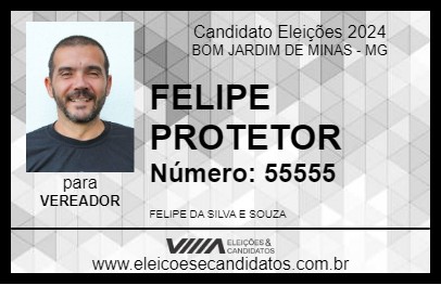 Candidato FELIPE PROTETOR 2024 - BOM JARDIM DE MINAS - Eleições