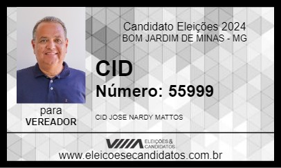 Candidato CID 2024 - BOM JARDIM DE MINAS - Eleições