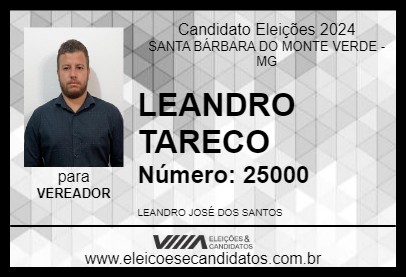 Candidato LEANDRO TARECO 2024 - SANTA BÁRBARA DO MONTE VERDE - Eleições