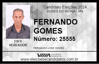 Candidato FERNANDO GOMES 2024 - DORES DO INDAIÁ - Eleições