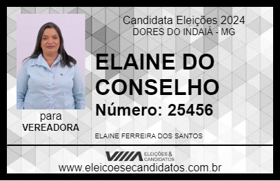 Candidato ELAINE FERREIRA 2024 - DORES DO INDAIÁ - Eleições